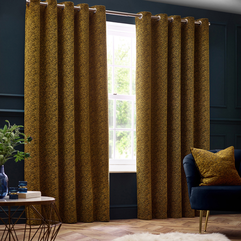 Galaxy Eyelet, Gold - Ready Made Curtains - Image 3